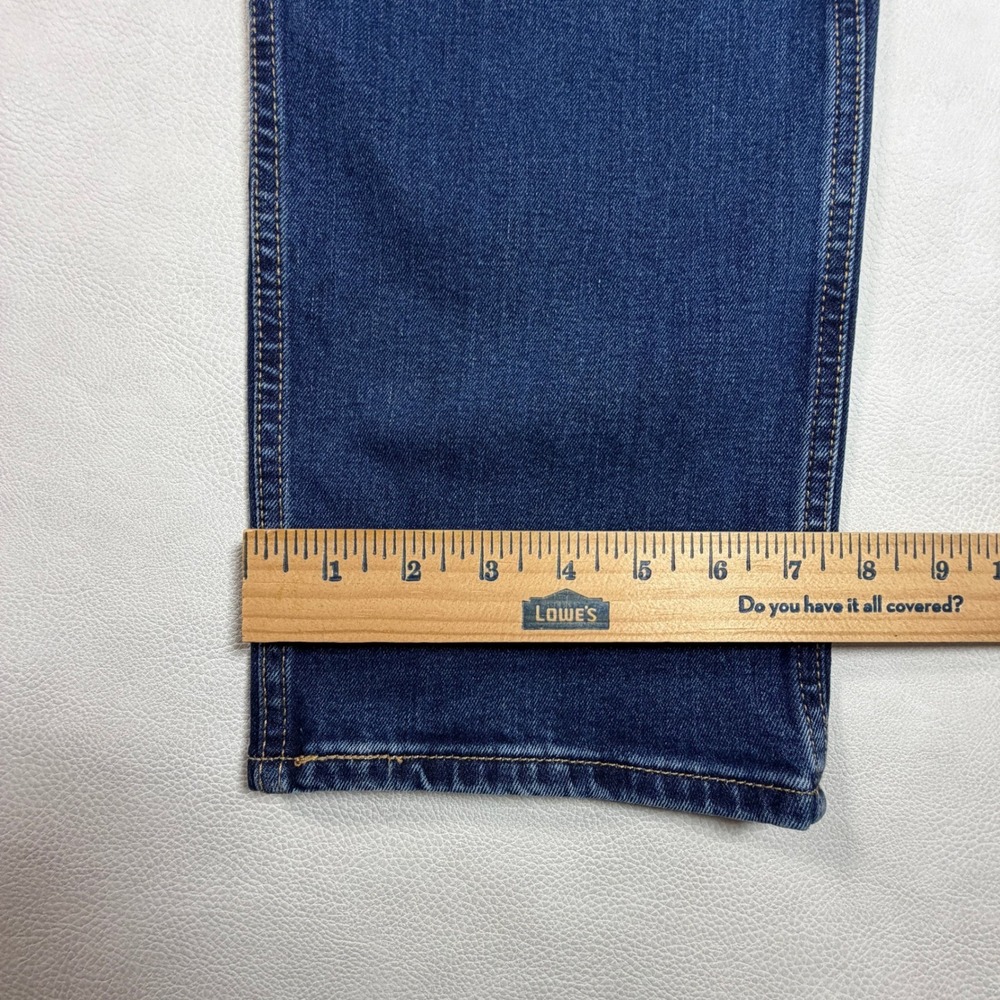 Levis Workwear 505 Regular Fit Mens Jeans Dark Wash Indigo 35x32 Straight Leg - Picture 7 of 11